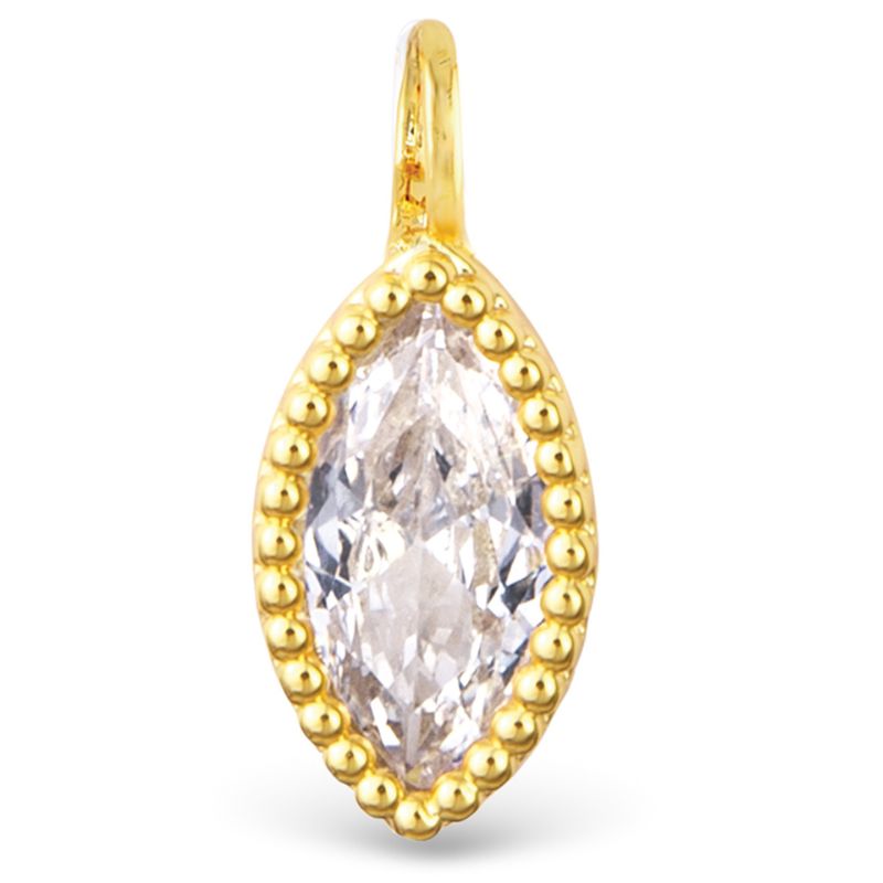 Clear CZ Marquise Charm Gold